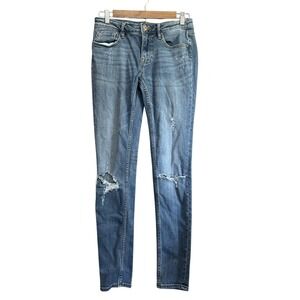 VIGOSS Jagger Skinny Blue Stretch Med/Light Distressed Jeans Size‎ 29x27